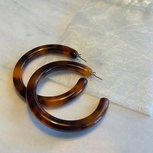 Machete Tortoise Shell Large Hoop Earrings